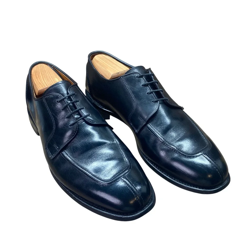 Allen Edmonds Hancock Derby Mens 12 D Black USA Vintage Dress Shoes 8404